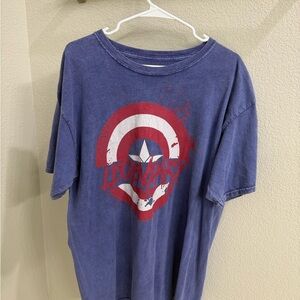 Marvel Blue and Red Captain America Kids T-Shirt